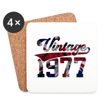 VINTAGE 1977 UK 49. GEBURTSTAG - Untersetzer (4er-Set) - Weiß - Vorne