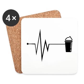 Kaffee Icon Puls - Untersetzer (4er-Set) - Weiß - Vorne