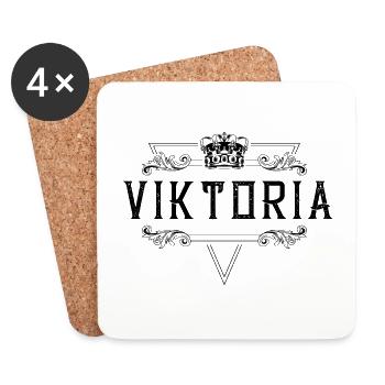 Viktoria Name - Coasters (set of 4) - white - Front