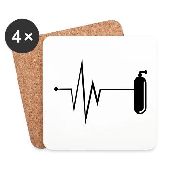 Oxygen Diving Pulse - Coasters (set of 4) - white - Front