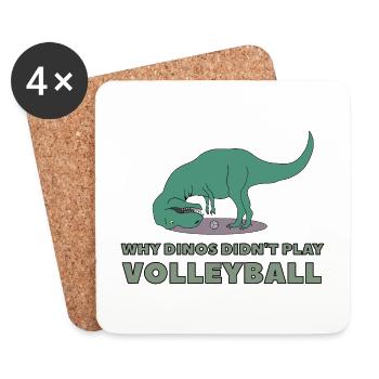 Dino doesn't play volleyball - Coasters (set of 4) - white - Front