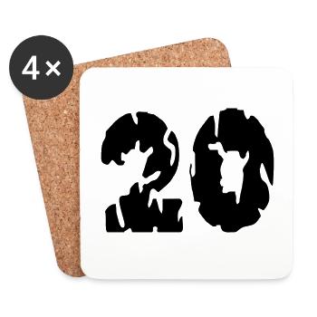Maillot 20 Numéro - Dessous de verre (lot de 4) - blanc - Devant