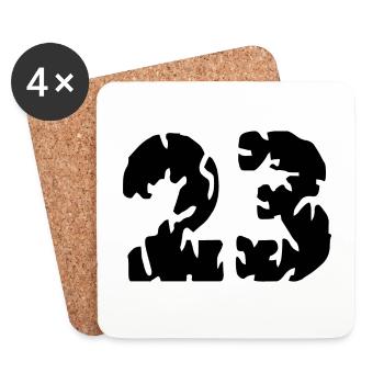 23 Maillot numéro - Dessous de verre (lot de 4) - blanc - Devant