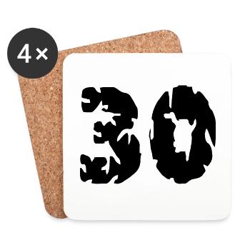 30 Number jersey - Coasters (set of 4) - white - Front