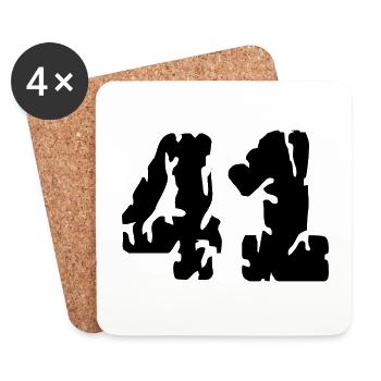 41 Number jersey - Coasters (set of 4) - white - Front