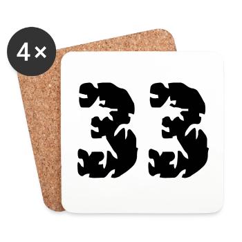 33 Number jersey - Coasters (set of 4) - white - Front