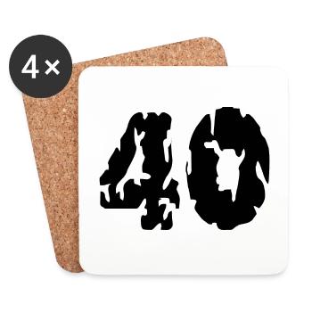 Maillot 40 numéros - Dessous de verre (lot de 4) - blanc - Devant