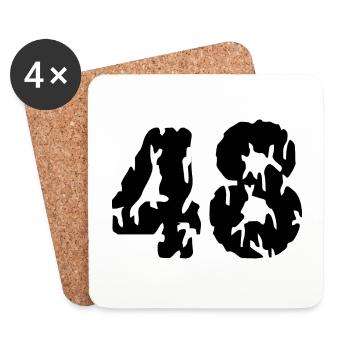 48 Maillot numéro - Dessous de verre (lot de 4) - blanc - Devant