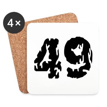 49 Zahl Trikot - Untersetzer (4er-Set) - Weiß - Vorne