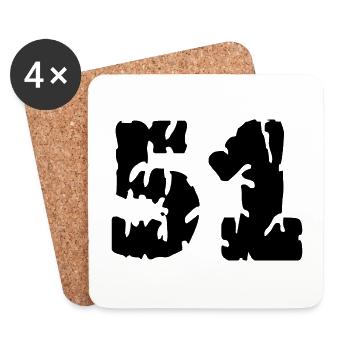 51 Number jersey - Coasters (set of 4) - white - Front
