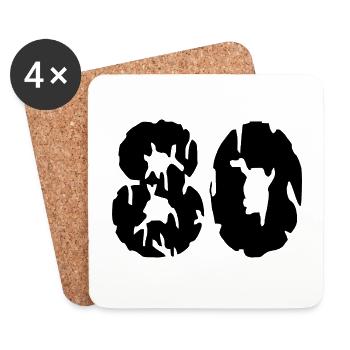 Maillot 80 numéro - Dessous de verre (lot de 4) - blanc - Devant