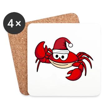 Crab Comic Christmas - Dessous de verre (lot de 4) - blanc - Devant