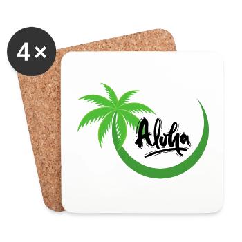 Aloha Palme - Untersetzer (4er-Set) - Weiß - Vorne