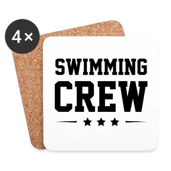 Équipage de natation - Dessous de verre (lot de 4) - blanc - Devant