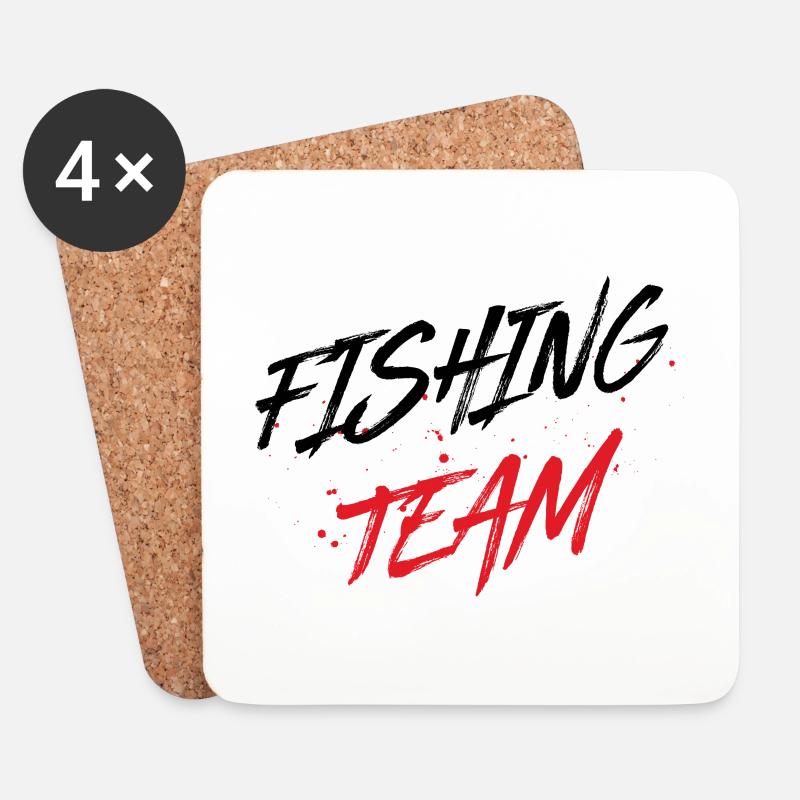 Fishing Team - Untersetzer (4er-Set) - Weiß