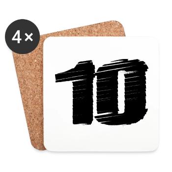 Maillot 10 numéro - Dessous de verre (lot de 4) - blanc - Devant