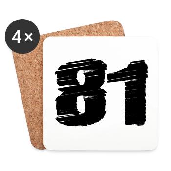 81 Number jersey - Coasters (set of 4) - white - Front