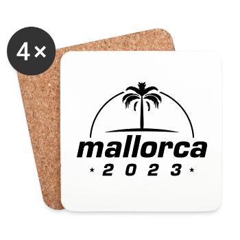 Mallorca 2023 Palm - Coasters (set of 4) - white - Front