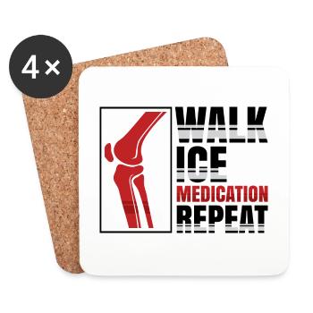 Walk Ice Medication Repeat - Untersetzer (4er-Set) - Weiß - Vorne