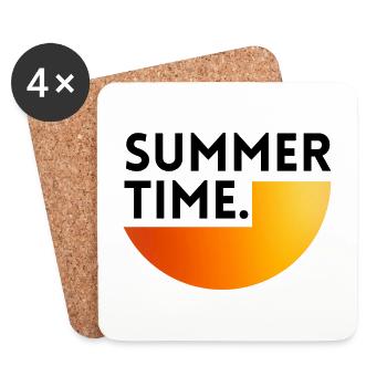 Sommerzeit - Sonnenuntergang - Untersetzer (4er-Set) - Weiß - Vorne