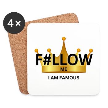 F#llow me - I AM FAMOUS - Coasters (set of 4) - white - Front