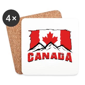 Canada flag - Coasters (set of 4) - white - Front