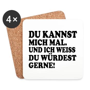 du kannst mich mal und ich weiss du würdest gerne - Untersetzer (4er-Set) - Weiß - Vorne