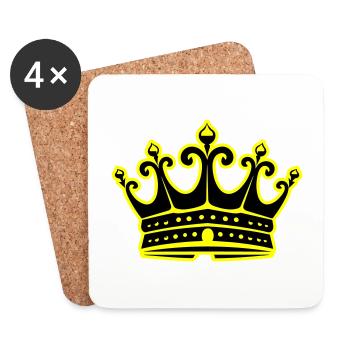Symbole de la couronne royale - Dessous de verre (lot de 4) - blanc - Devant
