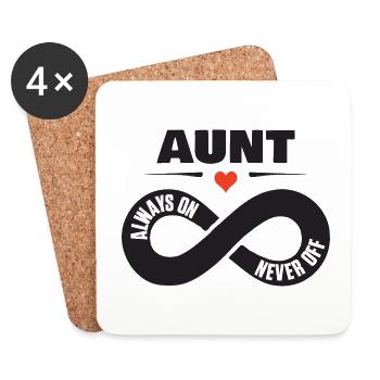 Cadeau pour la chemise Dear Aunt Heart - Dessous de verre (lot de 4) - blanc - Devant