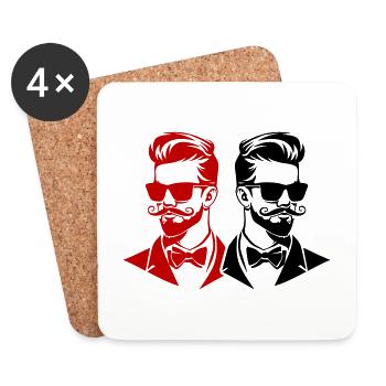 Bachelor Party Groom Team - Coasters (set of 4) - white - Front