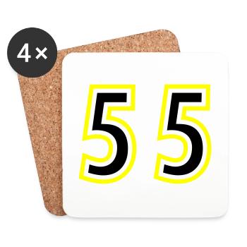 55 Nombre Collège - Dessous de verre (lot de 4) - blanc - Devant