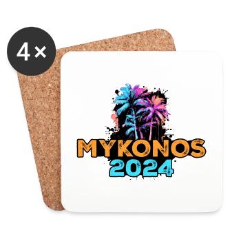 Tournée Mykonos 2024 - Dessous de verre (lot de 4) - blanc - Devant