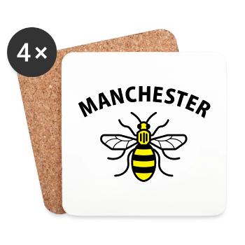 MANCHESTER MANCS MCR BIENE BEE - Untersetzer (4er-Set) - Weiß - Vorne