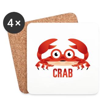 Crabe - Dessous de verre (lot de 4) - blanc - Devant