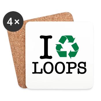 I Recycle Loops - Coasters (set of 4) - white - Front