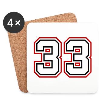 33 Number number - Coasters (set of 4) - white - Front