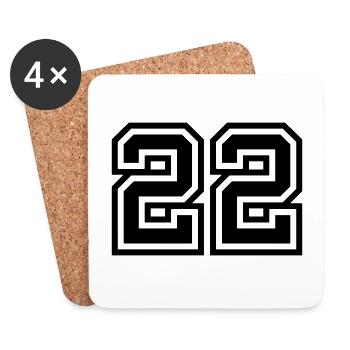 22 number symbol - Coasters (set of 4) - white - Front