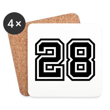 28 number symbol - Coasters (set of 4) - white - Front