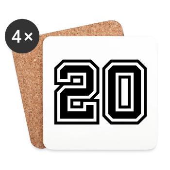 20 Zahl symbol - Untersetzer (4er-Set) - Weiß - Vorne