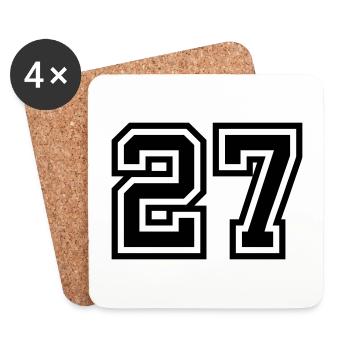 27 Zahl symbol - Untersetzer (4er-Set) - Weiß - Vorne