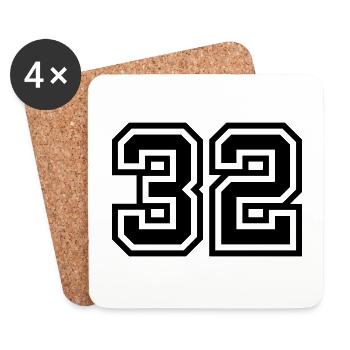 32 number symbol - Coasters (set of 4) - white - Front