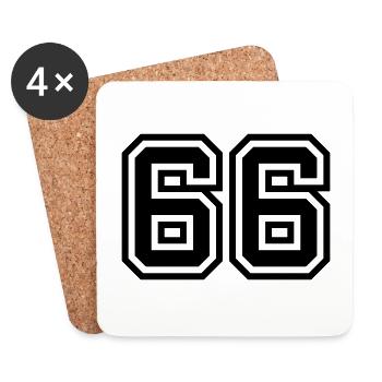 66 Zahl Symbol - Untersetzer (4er-Set) - Weiß - Vorne