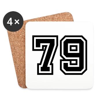 79 Zahl Symbol - Untersetzer (4er-Set) - Weiß - Vorne
