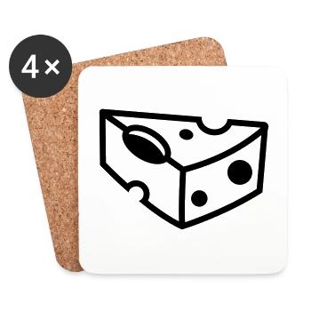 Cheese Symbol - Coasters (set of 4) - white - Front