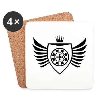Roulette Casino Shield - Coasters (set of 4) - white - Front