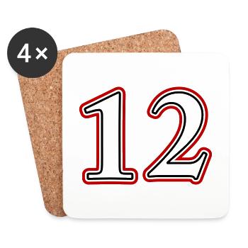 12 Number number - Coasters (set of 4) - white - Front