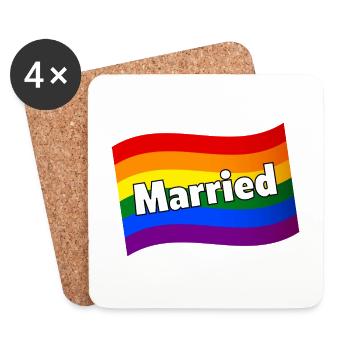 Gay Pride Married Gay Person Married Gay Couple - Coasters (set of 4) - white - Front
