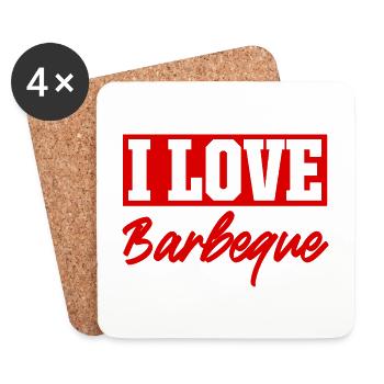 J’adore le barbecue - Dessous de verre (lot de 4) - blanc - Devant