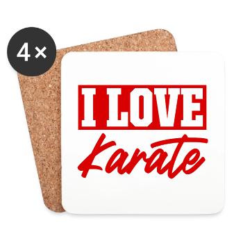 J’adore le karaté - Dessous de verre (lot de 4) - blanc - Devant