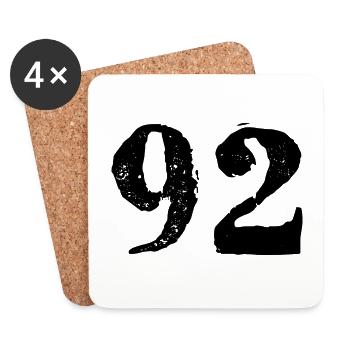 92 number jersey - Coasters (set of 4) - white - Front